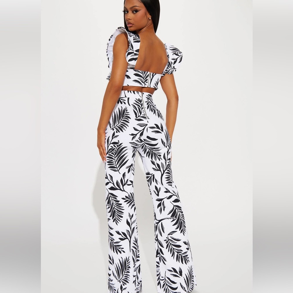 Pamela Printed Denim Jumpsuit - White/Black